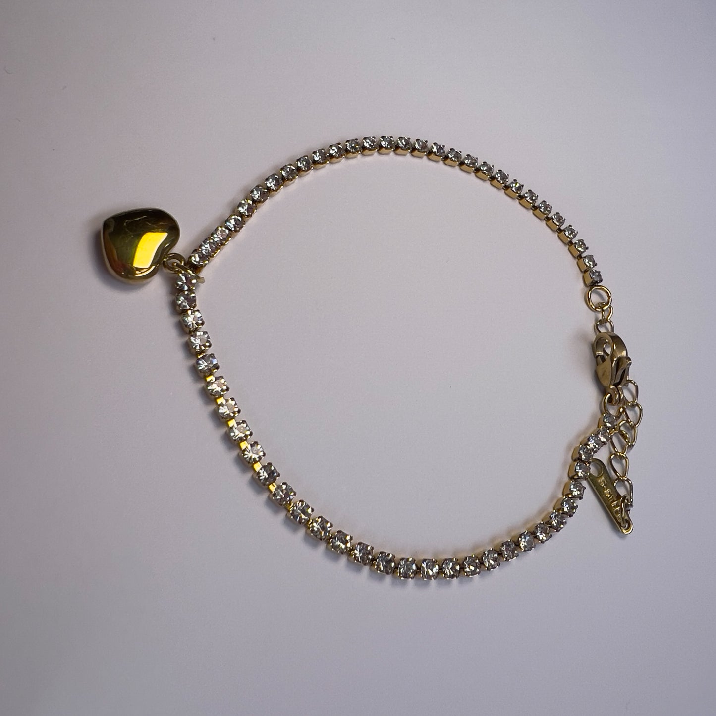 Heart Charm Tennis Bracelet